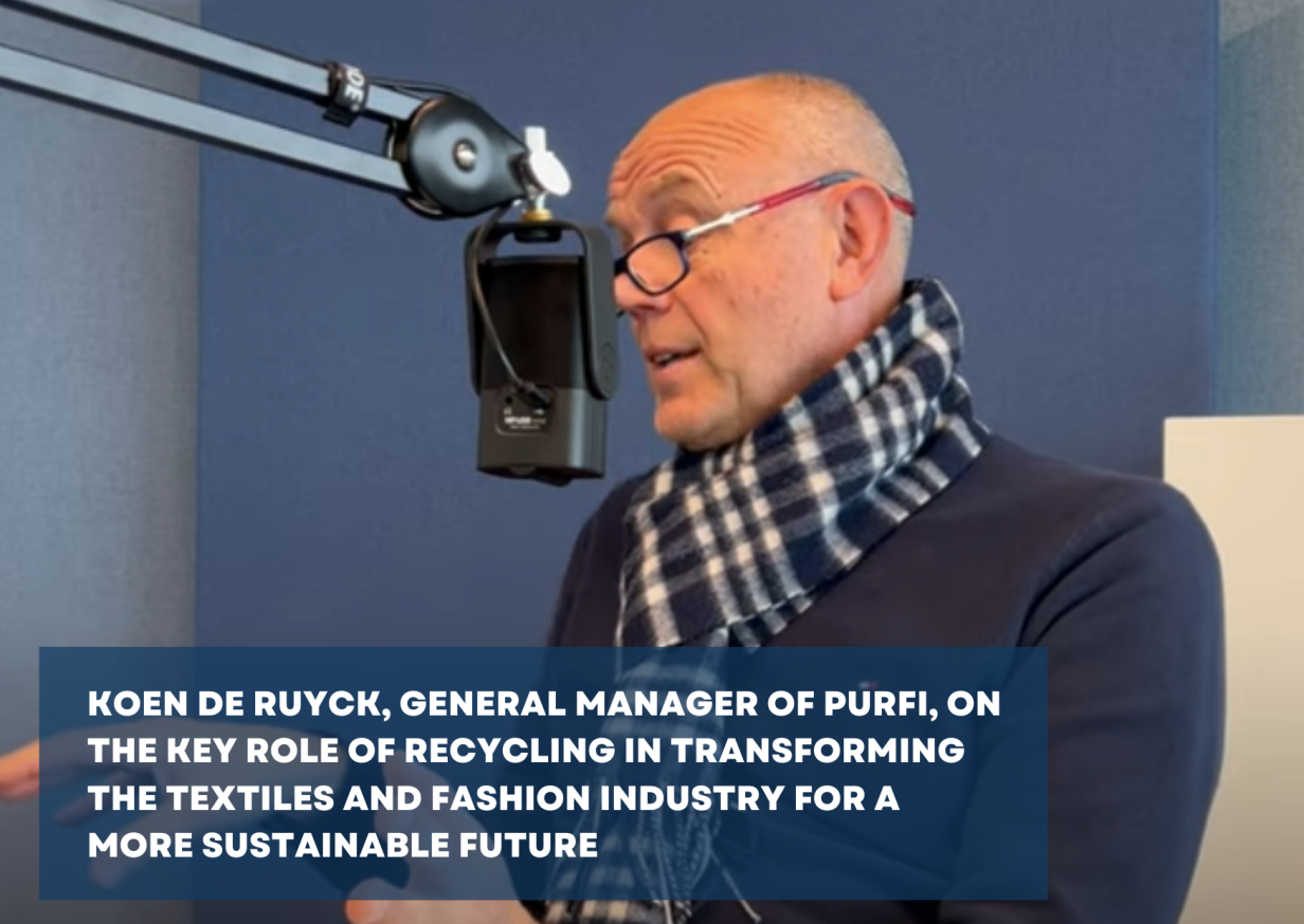 Koen De Ruyck, General Manager of Purfi Manufacturing, speaking in a microphone for a podcast with Ellie.Connect